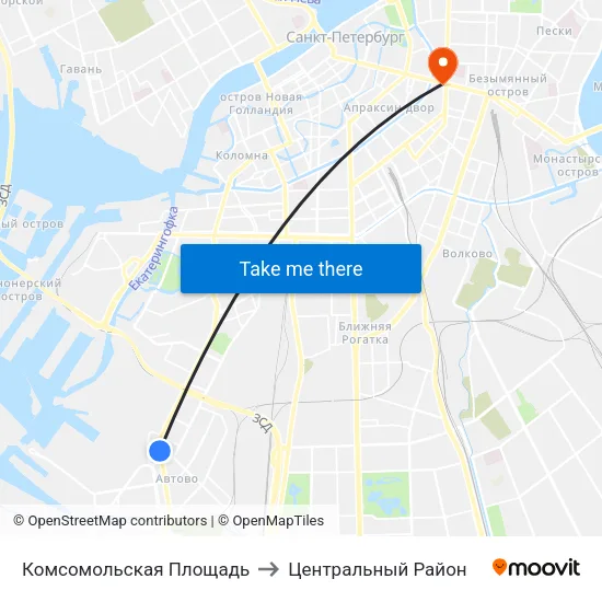 Комсомольская Площадь to Центральный Район map