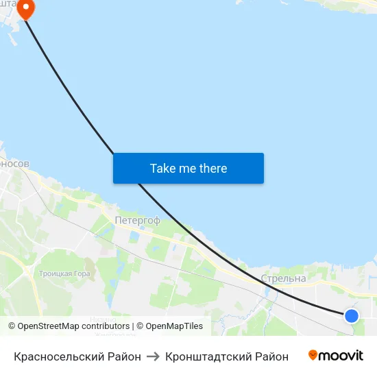 Красносельский Район to Кронштадтcкий Район map