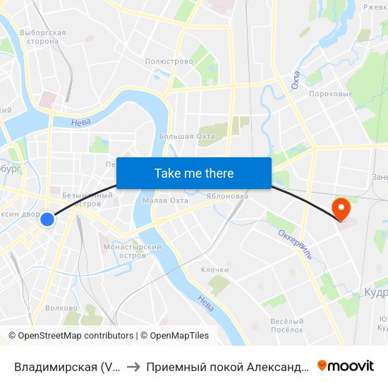 Владимирская (Vladimirskaya) to Приемный покой Александровской больницы map