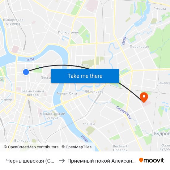 Чернышевская (Chernyshevskaya) to Приемный покой Александровской больницы map