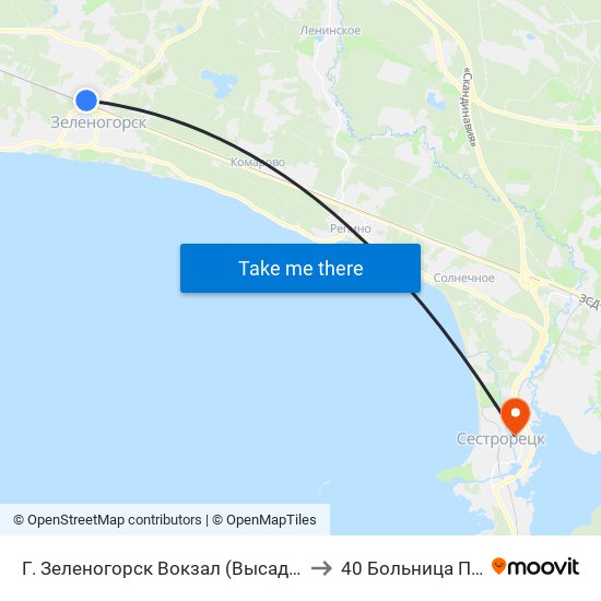 Г. Зеленогорск Вокзал (Высадки И Посадки Нет) to 40 Больница Палата 222 map