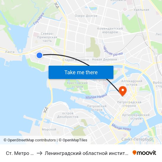 Ст. Метро "Беговая" to Ленинградский областной институт развития образования map