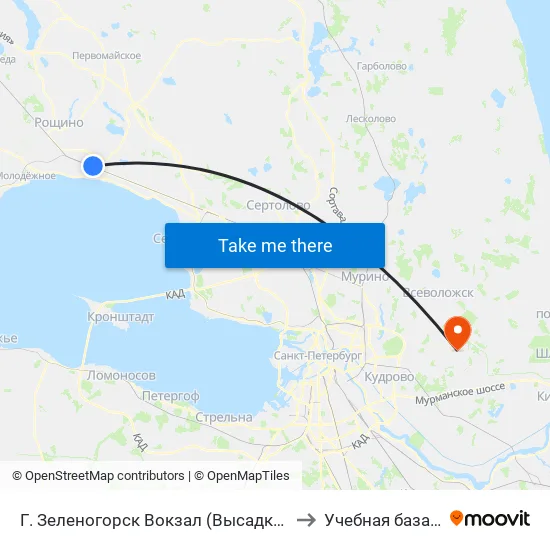 Г. Зеленогорск Вокзал (Высадки И Посадки Нет) to Учебная база СПбГУТ map