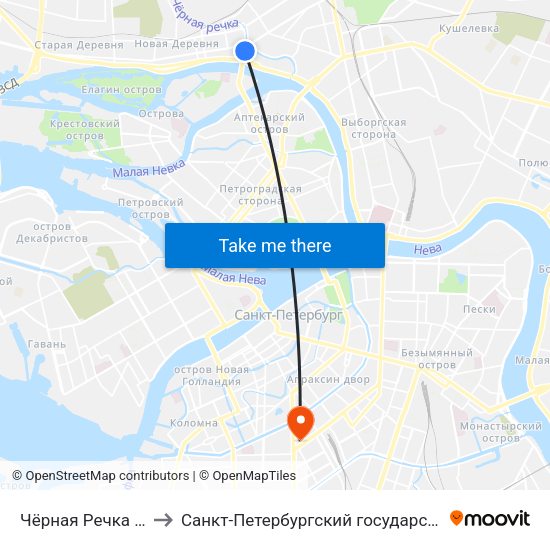 Чёрная Речка (Chernaya Rechka) to Санкт-Петербургский государственный технологический институт map