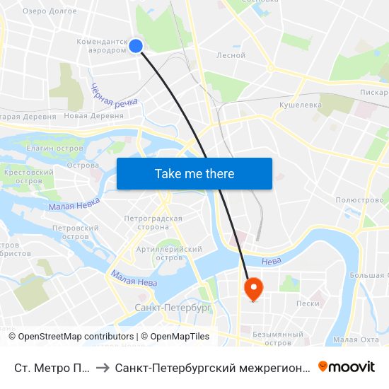 Ст. Метро Пионерская to Санкт-Петербургский межрегиональный ресурсный центр map