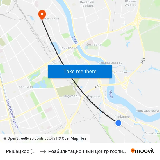 Рыбацкое (Rybatskoye) to Реабилитационный центр госпиталя для ветеранов войн map