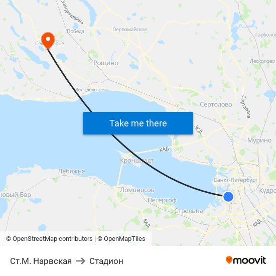 Ст.М. Нарвская to Стадион map