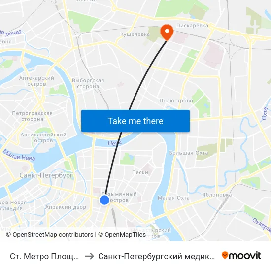 Ст. Метро Площадь Восстания to Санкт-Петербургский медико-социальный институт map