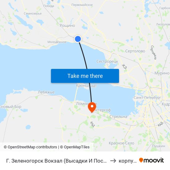 Г. Зеленогорск Вокзал (Высадки И Посадки Нет) to корпус Г map