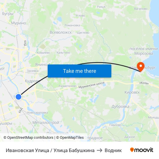 Ивановская Улица / Улица Бабушкина to Водник map