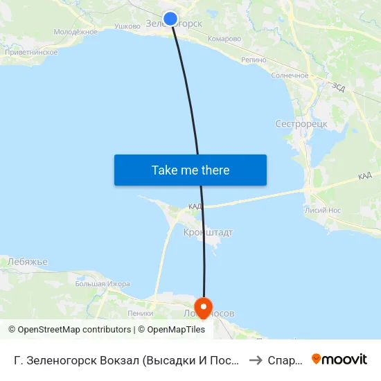 Г. Зеленогорск Вокзал (Высадки И Посадки Нет) to Спартак map