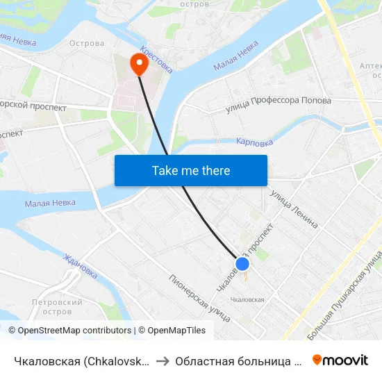 Чкаловская (Chkalovskaya) to Областная больница №31 map