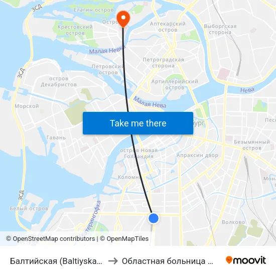 Балтийская (Baltiyskaya) to Областная больница №31 map