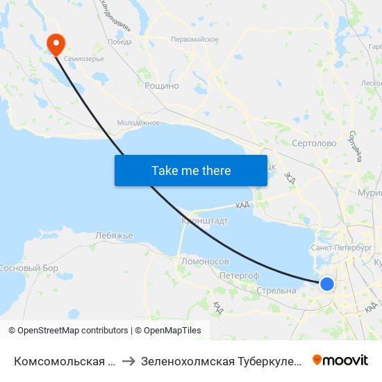Комсомольская Площадь to Зеленохолмская Туберкулезная больница map