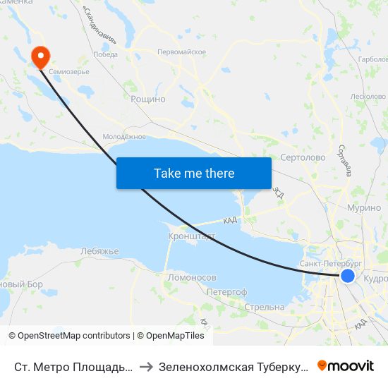 Ст. Метро Площадь Ал. Невского to Зеленохолмская Туберкулезная больница map