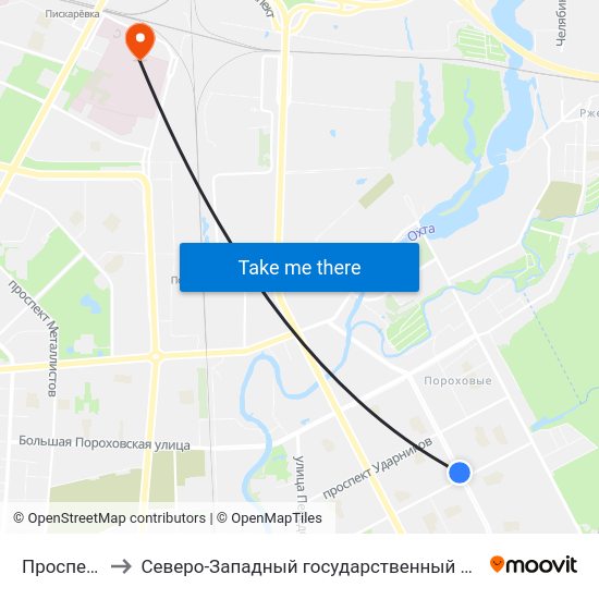 Проспект Энтузиастов to Северо-Западный государственный медицинский университет имени Ильи Ильича Мечникова map