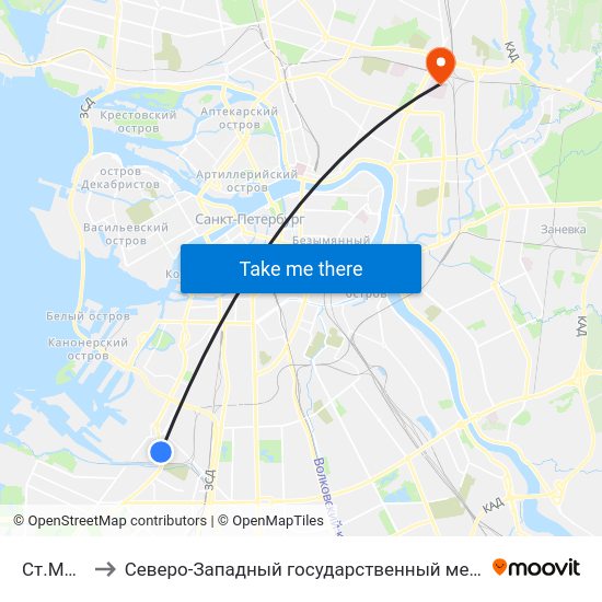 Ст.Метро Автово to Северо-Западный государственный медицинский университет имени Ильи Ильича Мечникова map