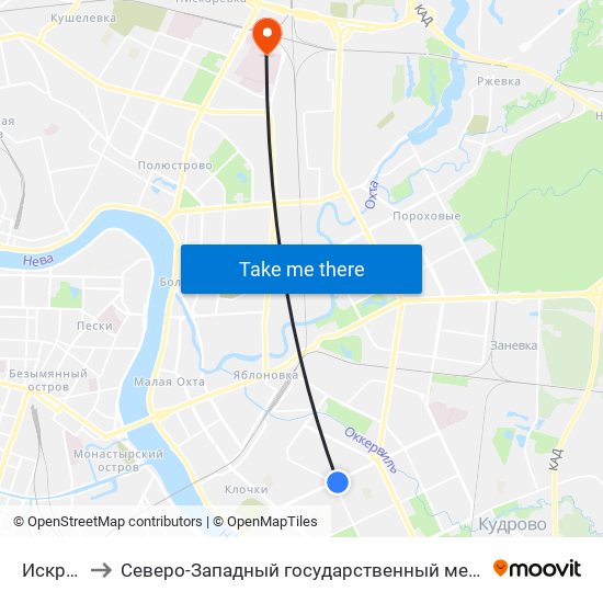 Искровский Пр. to Северо-Западный государственный медицинский университет имени Ильи Ильича Мечникова map
