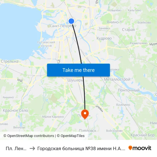 Пл. Ленина to Городская больница №38 имени Н.А.Семашко map