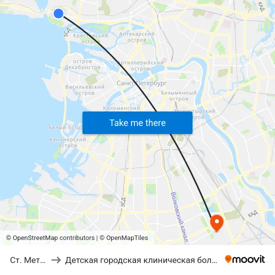 Ст. Метро "Беговая" to Детская городская клиническая больница №5 имени Нила Фёдоровича Филатова map
