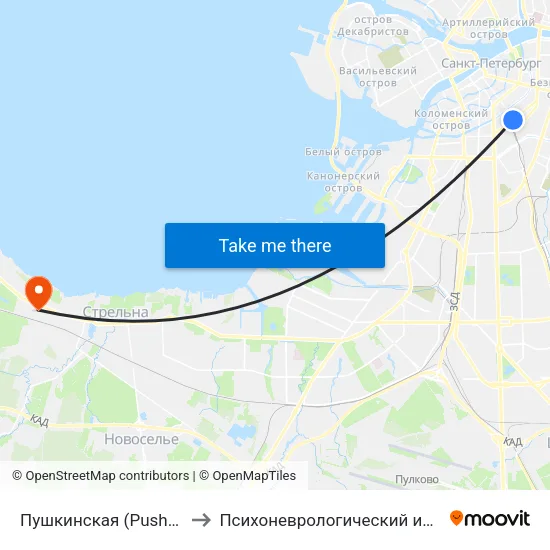 Пушкинская (Pushkinskaya) to Психоневрологический интернат №2 map