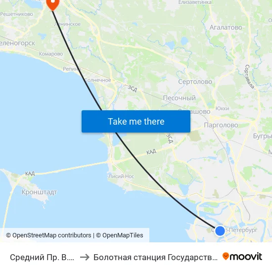 Средний Пр. В.О. По 9-Й Линии В.О. to Болотная станция Государственного Гидрологического Института map