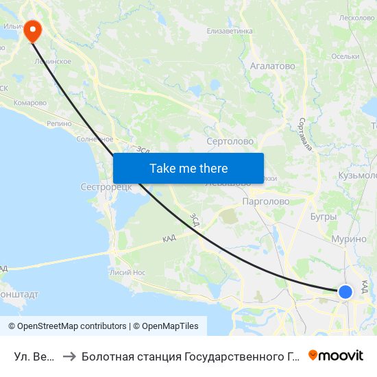 Ул. Верности to Болотная станция Государственного Гидрологического Института map