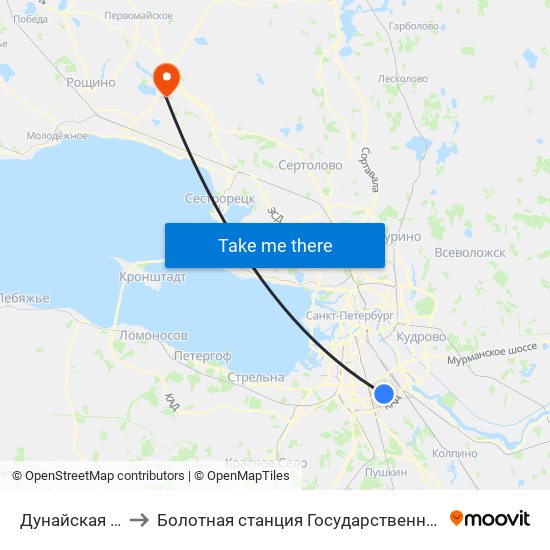 Дунайская (Dunayskaya) to Болотная станция Государственного Гидрологического Института map