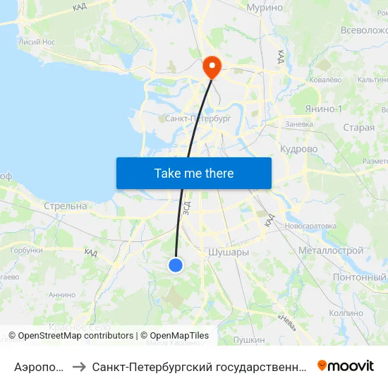 Аэропорт Пулково 1 to Санкт-Петербургский государственный педиатрический медицинский университет map