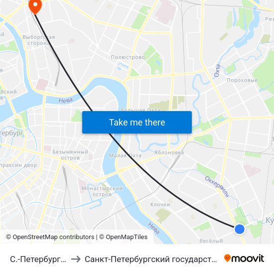 С.-Петербург  Ст.Метро Ул.Дыбенко to Санкт-Петербургский государственный педиатрический медицинский университет map