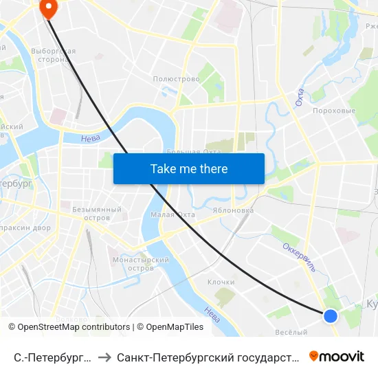 С.-Петербург  Ст.Метро Ул.Дыбенко to Санкт-Петербургский государственный педиатрический медицинский университет map
