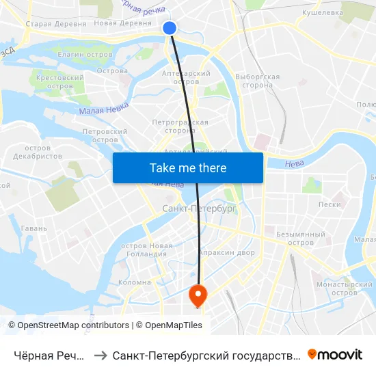 Чёрная Речка (Chernaya Rechka) to Санкт-Петербургский государственный архитектурно-строительный университет map