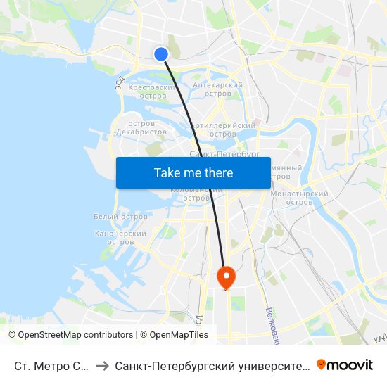 Ст. Метро Старая Деревня Посадка to Санкт-Петербургский университет государственной противопожарной службы МЧС России map