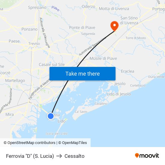 Ferrovia "D" (S. Lucia) to Cessalto map