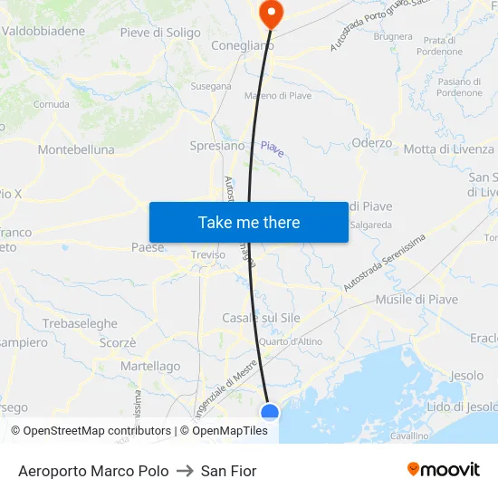 Aeroporto Marco Polo to San Fior map