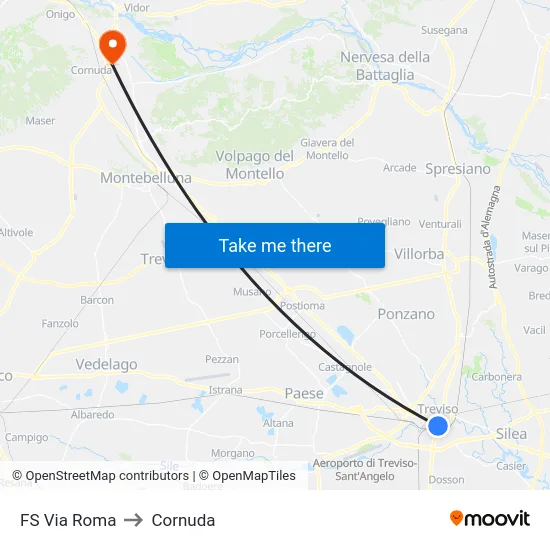 FS Via Roma to Cornuda map