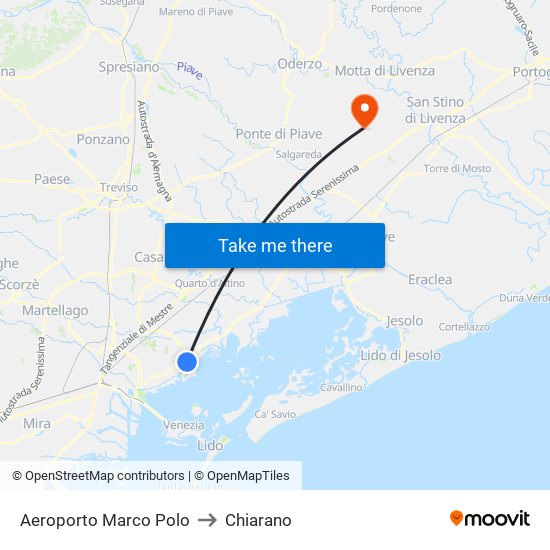 Aeroporto Marco Polo to Chiarano map