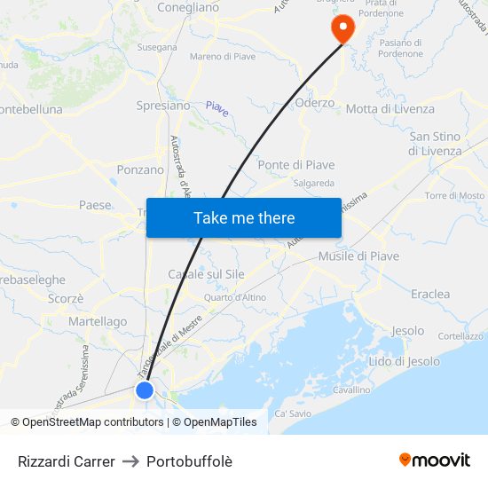 Rizzardi Carrer to Portobuffolè map
