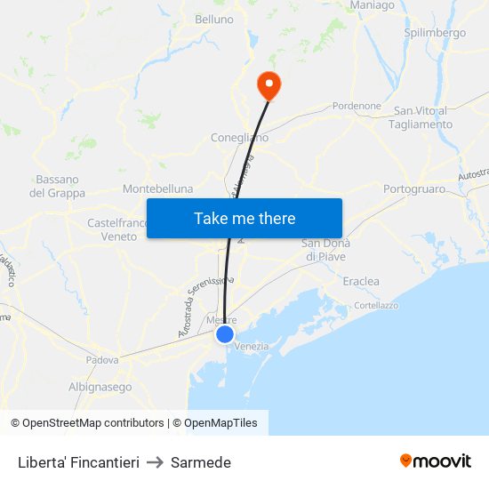 Liberta' Fincantieri to Sarmede map