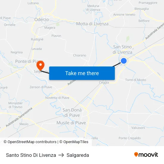 Santo Stino Di Livenza to Salgareda map