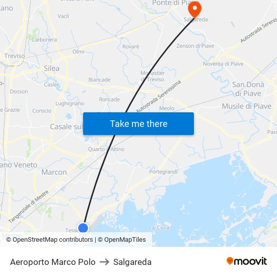 Aeroporto Marco Polo to Salgareda map