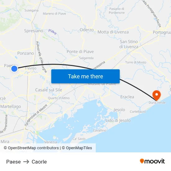 Village to Caorle map