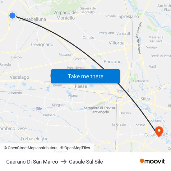 Caerano Di San Marco to Casale Sul Sile map