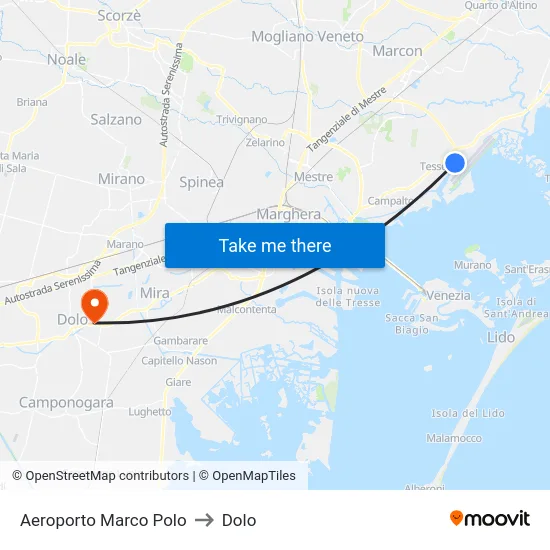 Aeroporto Marco Polo to Dolo map