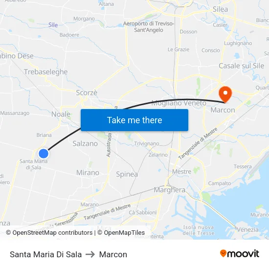 Santa Maria Di Sala to Marcon map