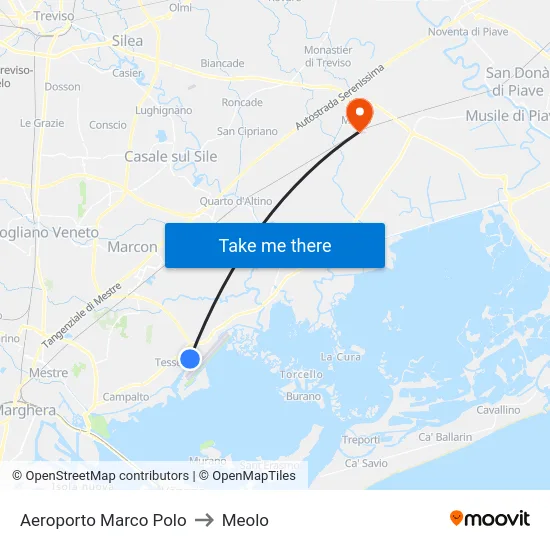 Aeroporto Marco Polo to Meolo map