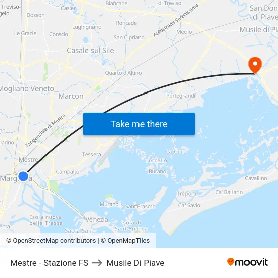 Mestre - Stazione FS to Musile Di Piave map