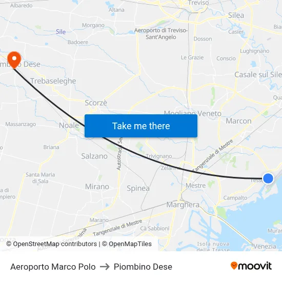 Aeroporto Marco Polo to Piombino Dese map
