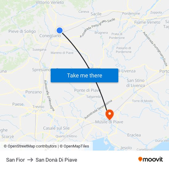 San Fior to San Donà Di Piave map