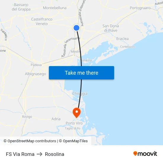 FS Via Roma to Rosolina map